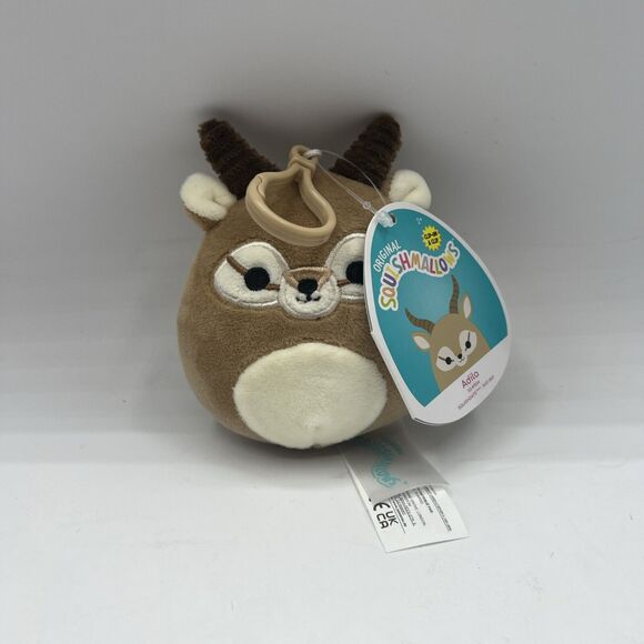 Squishmallow Official Kellytoy Plush Adila the Antelope 3.5" Clip On NWT - Picture 1 of 5